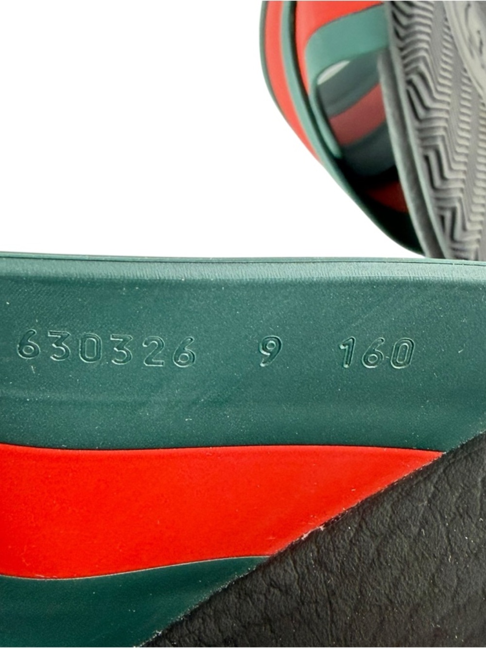 GUCCI 630326 Rubber Web Crisscross Slide Stripe Men's Sandal 9 - 9.5 US - Picture 3 of 12